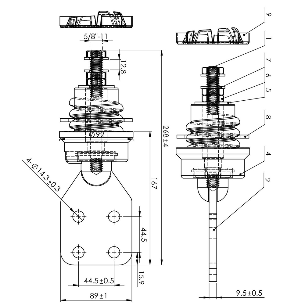 1.2 KV417 A BIL 30KV ANSI Spade 4 Hole Porcelain Bushing Transformer Insulator - 图片 2