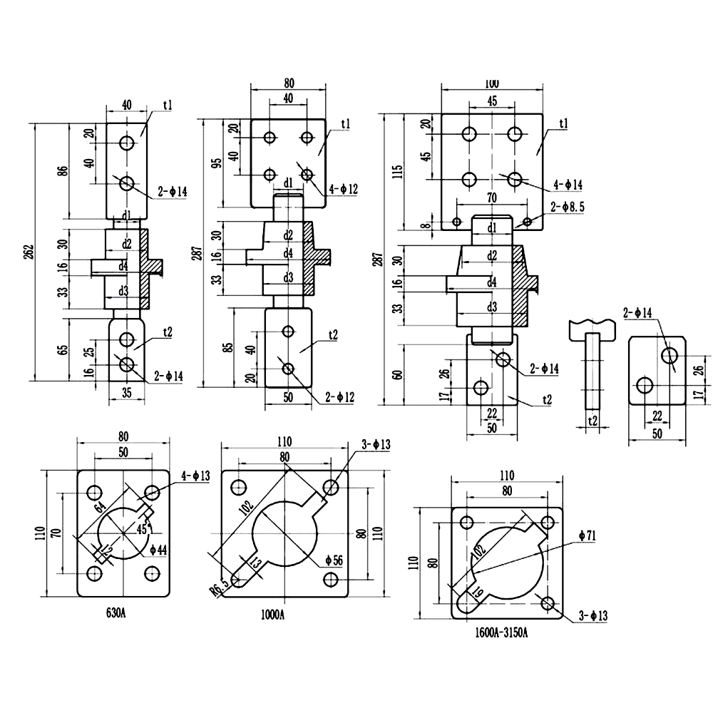 FTG1-1KV630A~3150A DRY LOW VOLTAGE BUSHING - 图片 2
