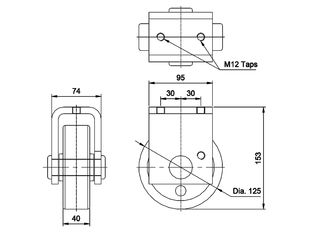 TC125D-125040-01 Transformer Caster - 图片 2