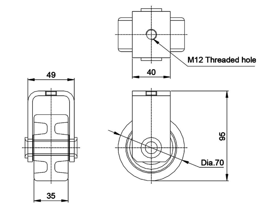 TC070A-070035-MC Transformer Caster - 图片 2
