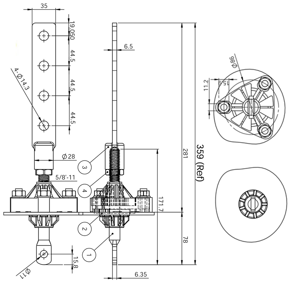 1.2KV 417A BIL30KV Low Voltage Transformer Bushing - 图片 2