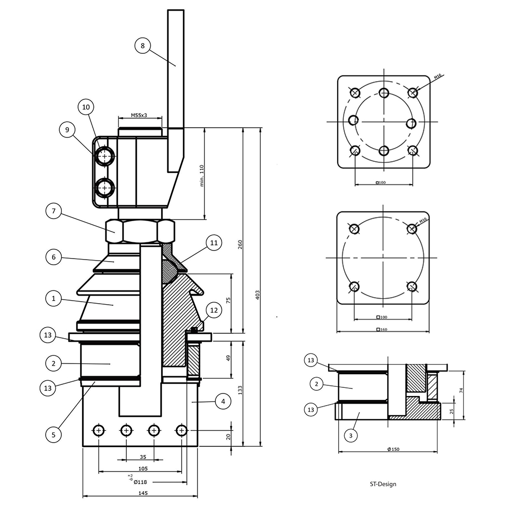 EN 1kV 4000A LV Transformer Porcelain Bushing - 图片 2