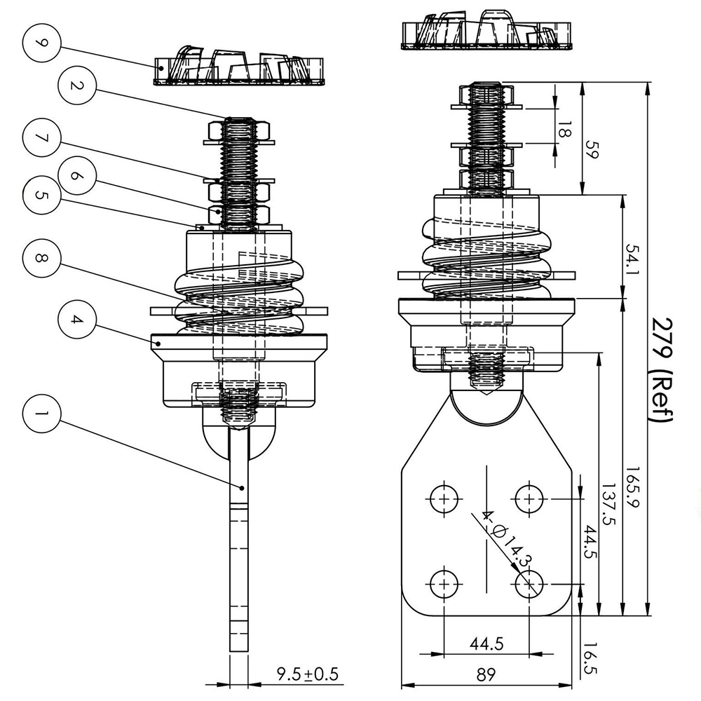 1.2KV 625A ANSI Eyebolt Low Voltage Porcelain Bushing Insulator - 图片 2