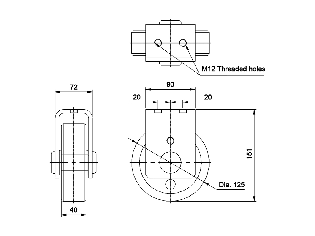 TC125B-125040-01 Transformer Caster - 图片 2