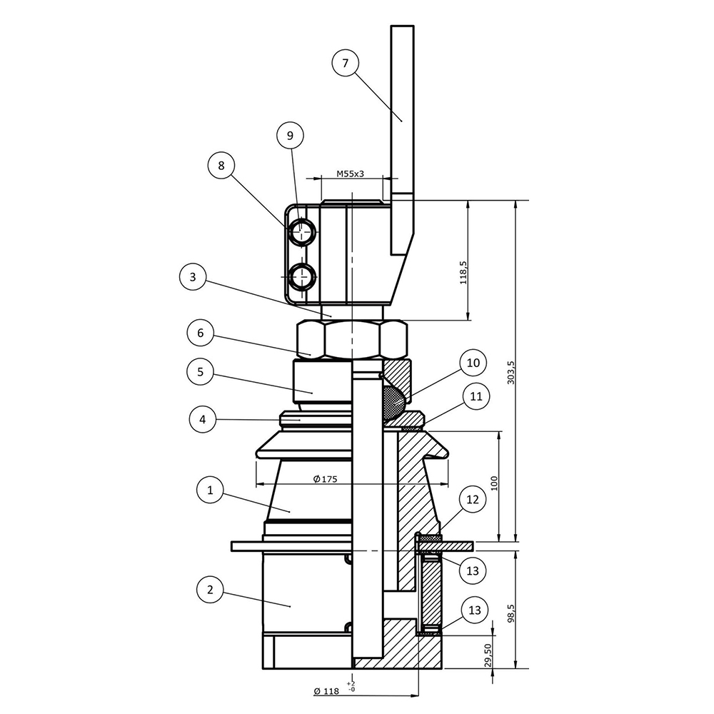DIN 3kV 4500A High Voltage Transformer Porcelain Bushing - 图片 2