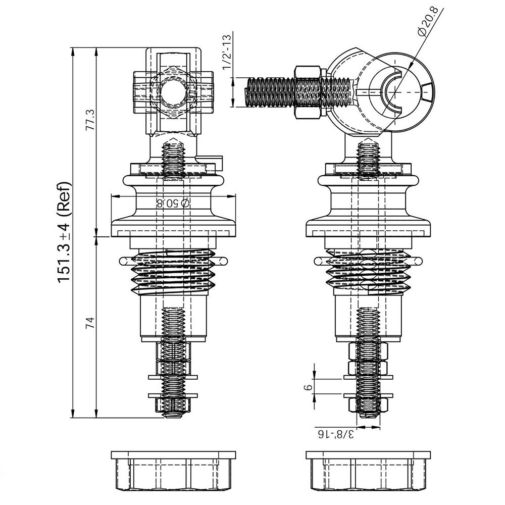 1.2KV 125A BIL 30KV ANSI LV Transformer Porcelain&SPS Bushing - 图片 2