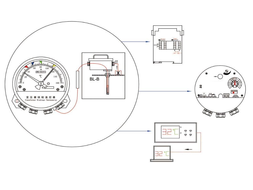 BWR2-04 (TH) Series Transformer Winding Thermometer - 图片 2
