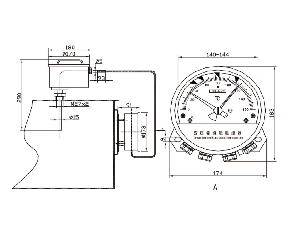BWR2-04 (TH) Series Transformer Winding Thermometer - 图片 5