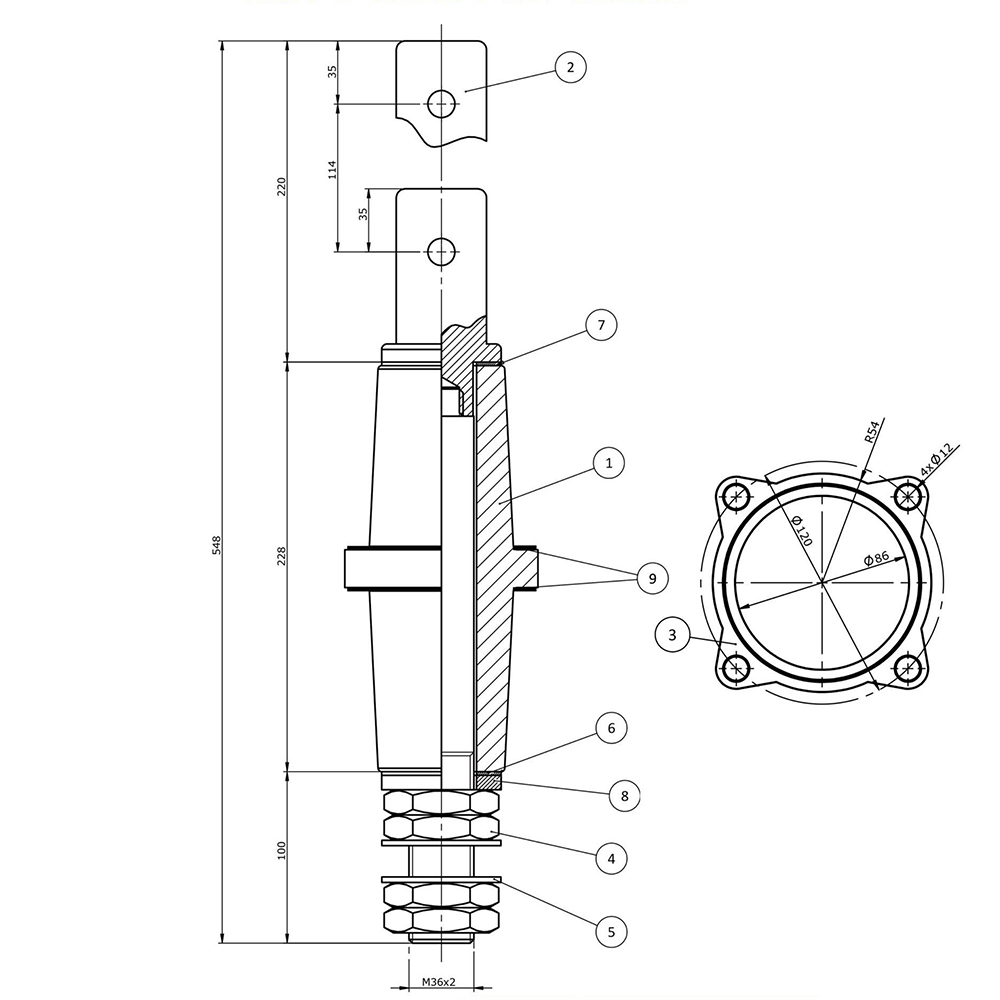 12kV 1600A BS Series Power Transformer Porcelain Bushing - 图片 2