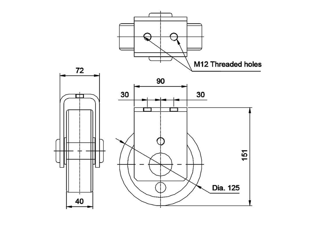 TC125C-125040-01 Transformer Caster - 图片 2